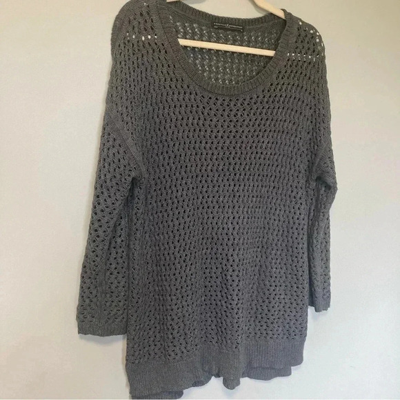 Peruvian Connection  pima cotton modal blend grey long sweater - Picture 4 of 5